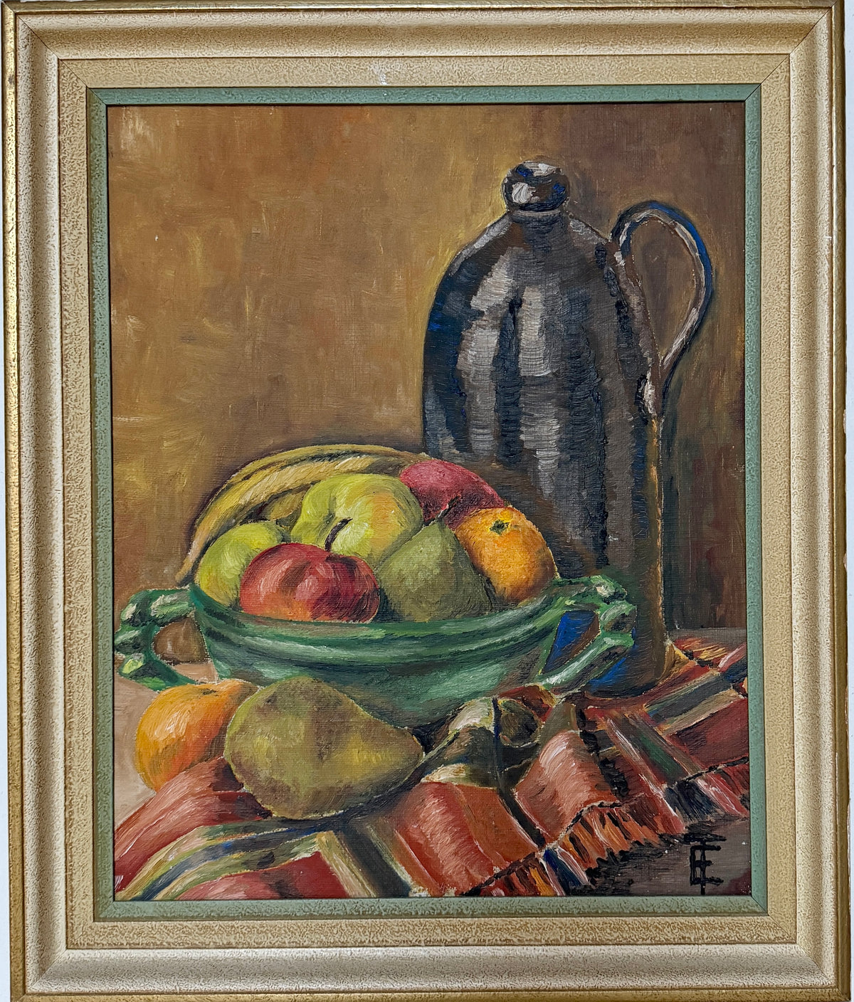 Vintage Swedish Still Life Oil Painting. c. 1940s.