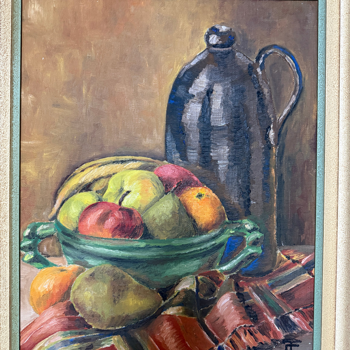 Vintage Swedish Still Life Oil Painting. c. 1940s.