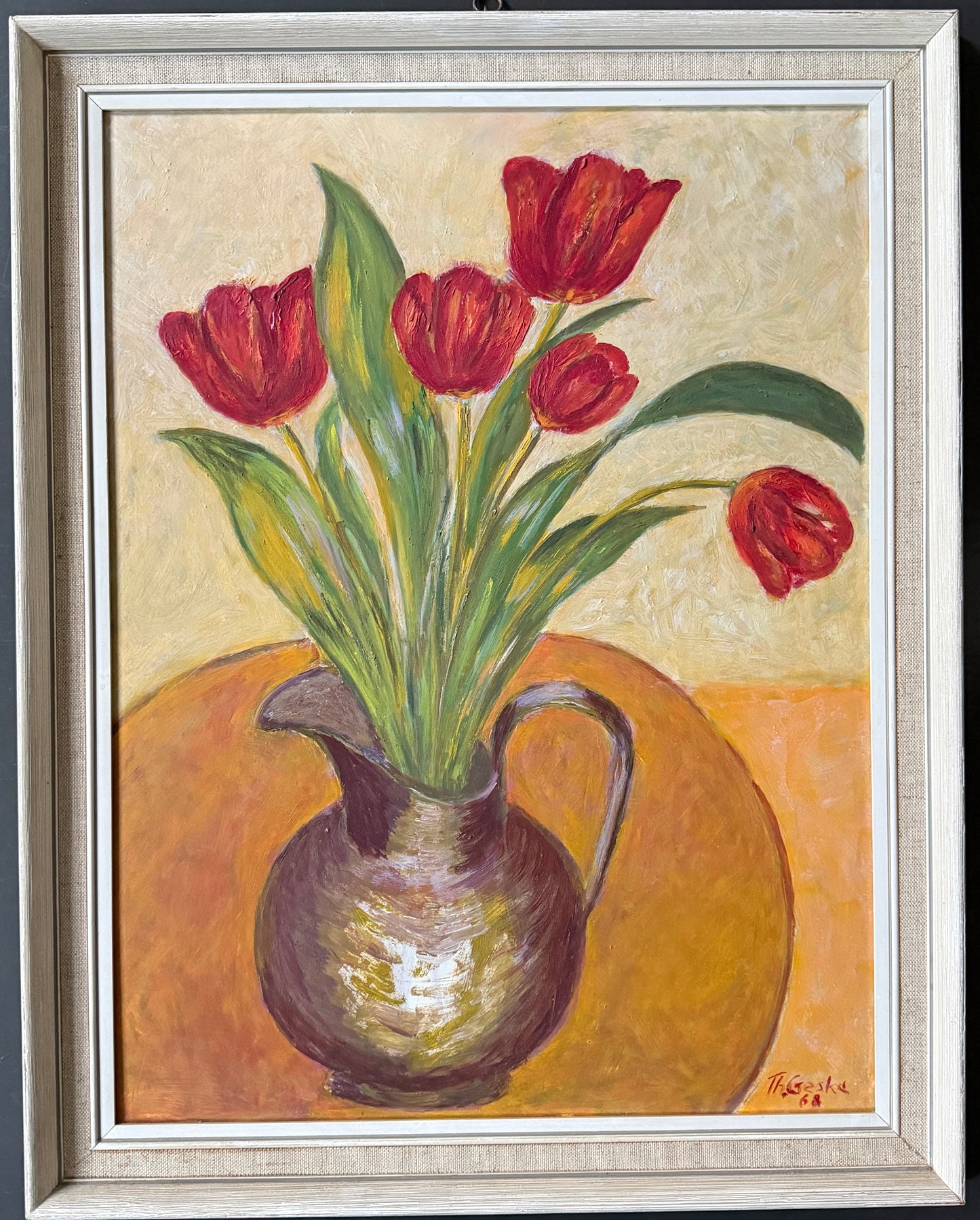 Vintage 1968. Swedish Still Life Oil Painting