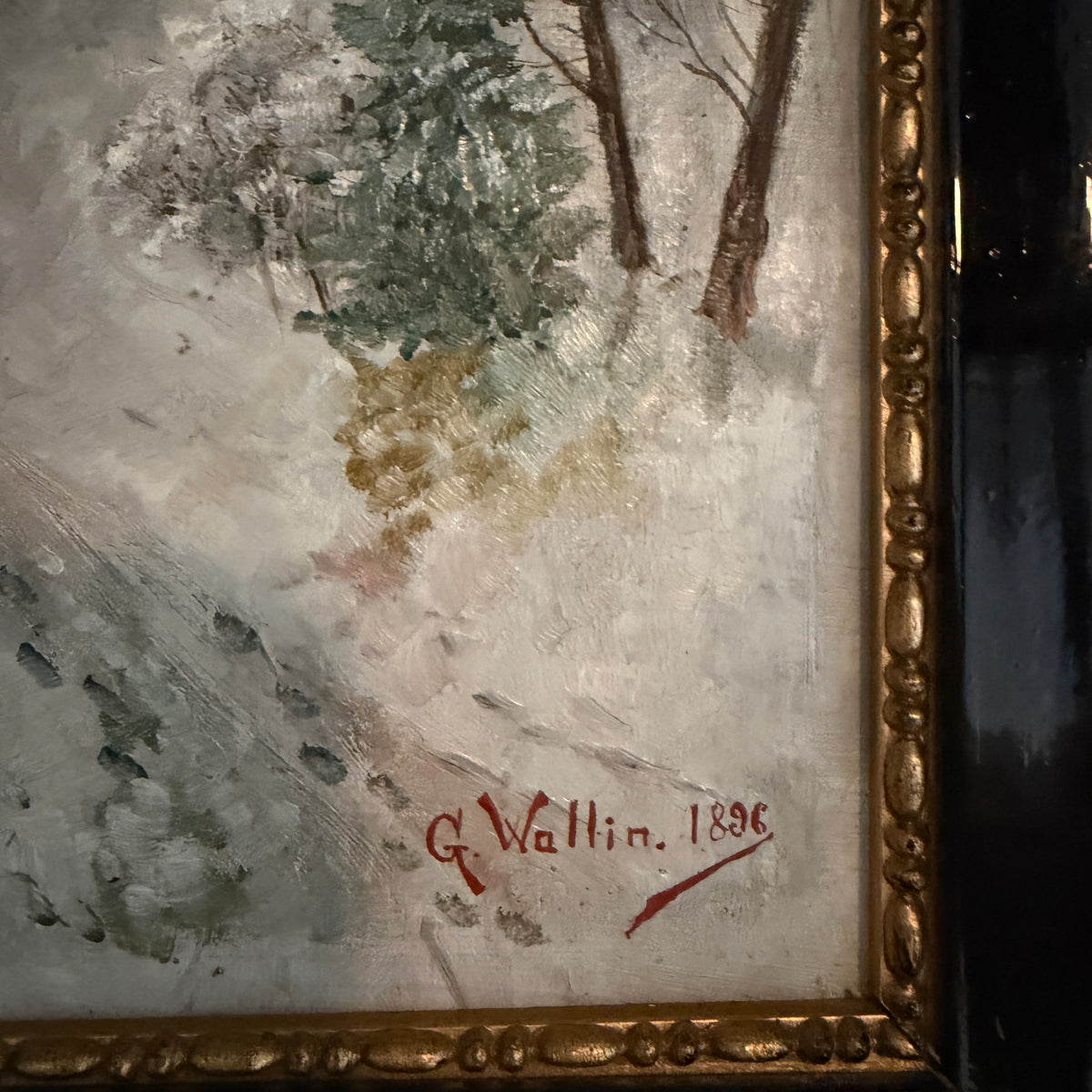 Towards the Light, 1896. Antique Swedish Oil Painting.