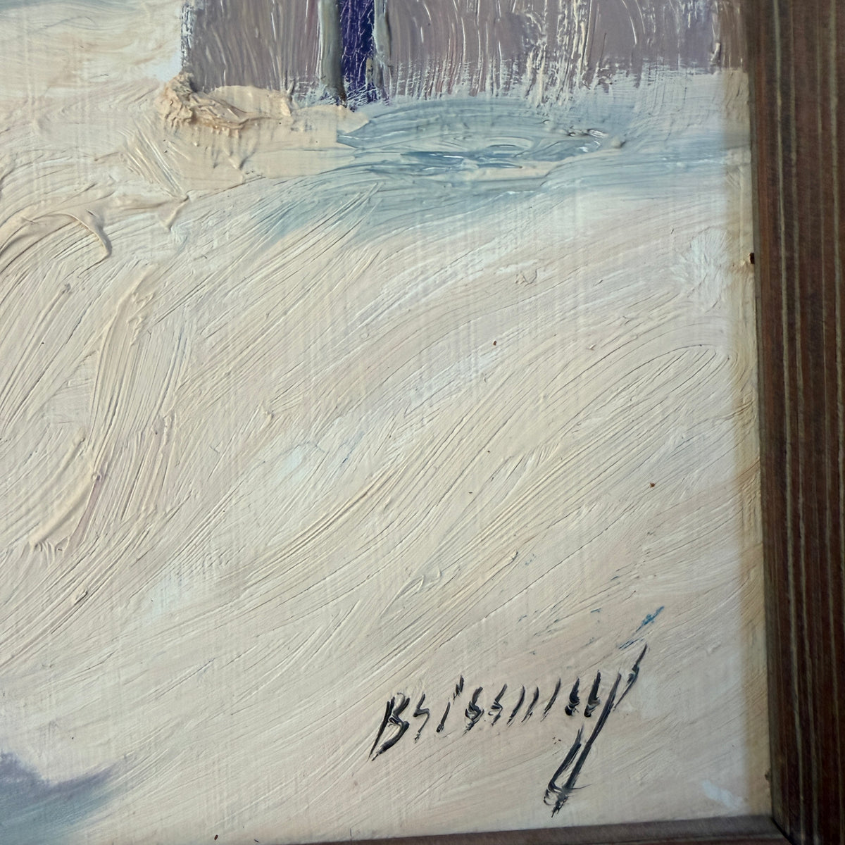 Red Cabin, Red Birds, 1963. Vintage Swedish Oil Pianting, by Einar Brissmyr