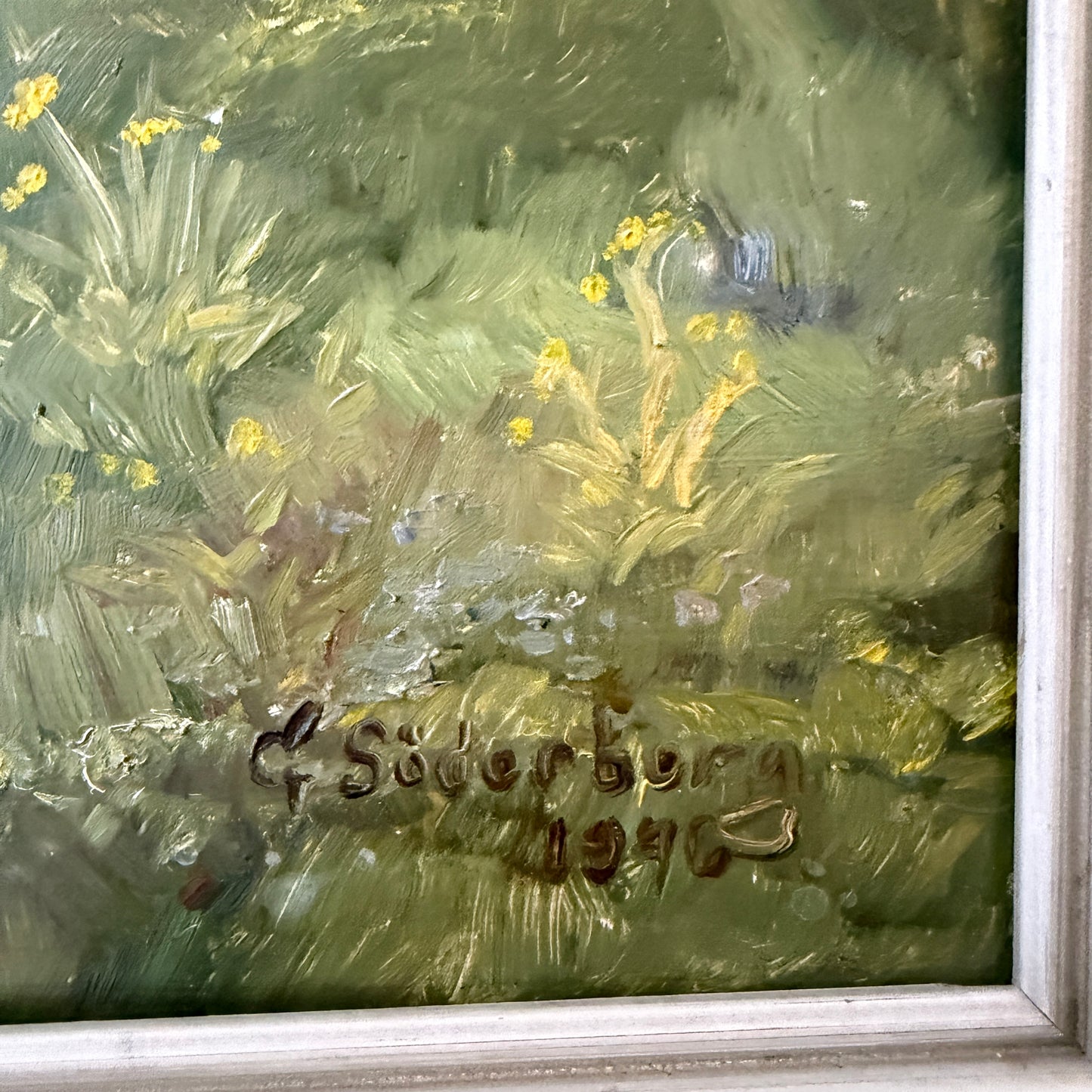 Faluröd Idyll 1946. Vintage Swedish Oil Painting by Gunnar Söderberg