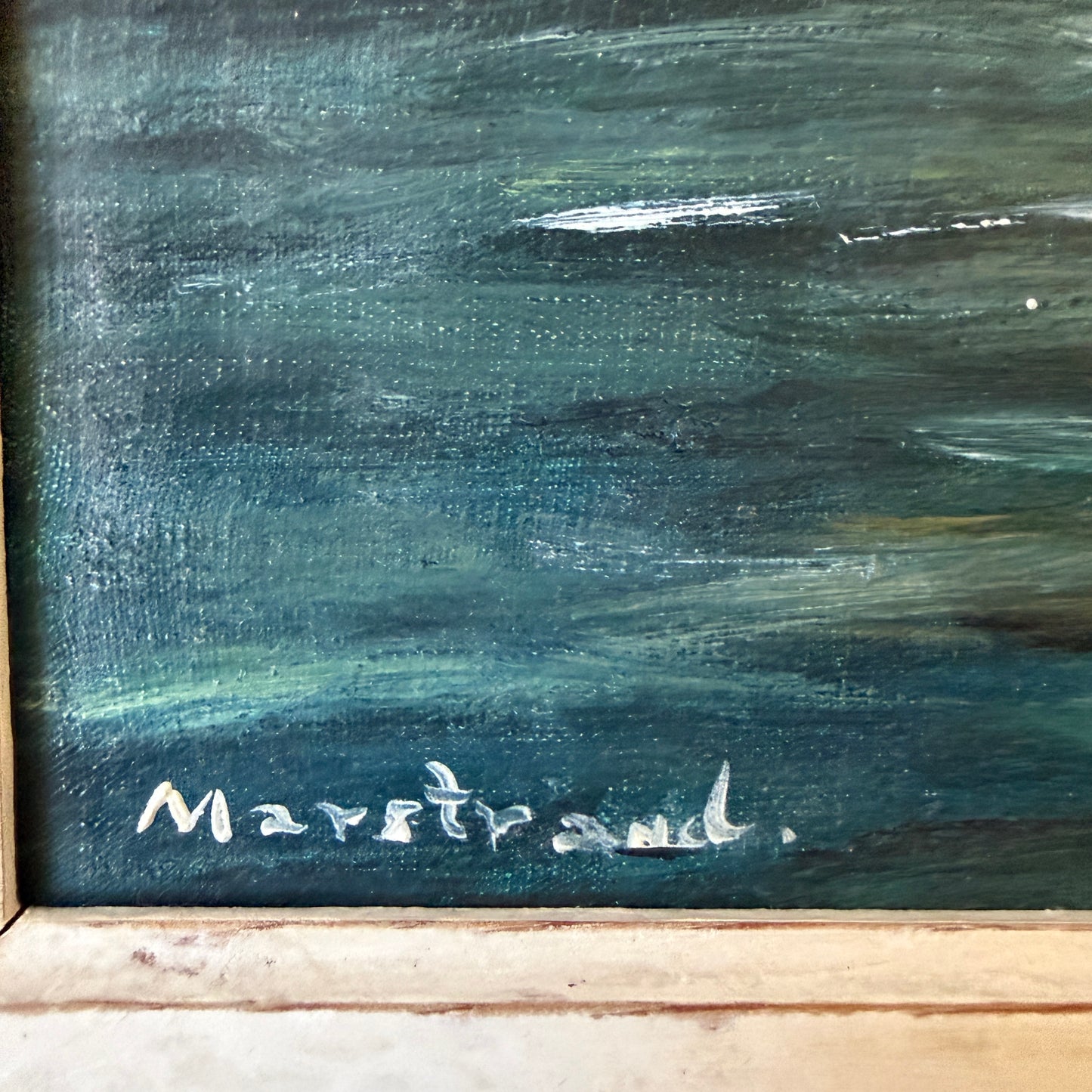 Marstrand 1950s. Vintage Swedish Oil Painting by Arthur Johnson