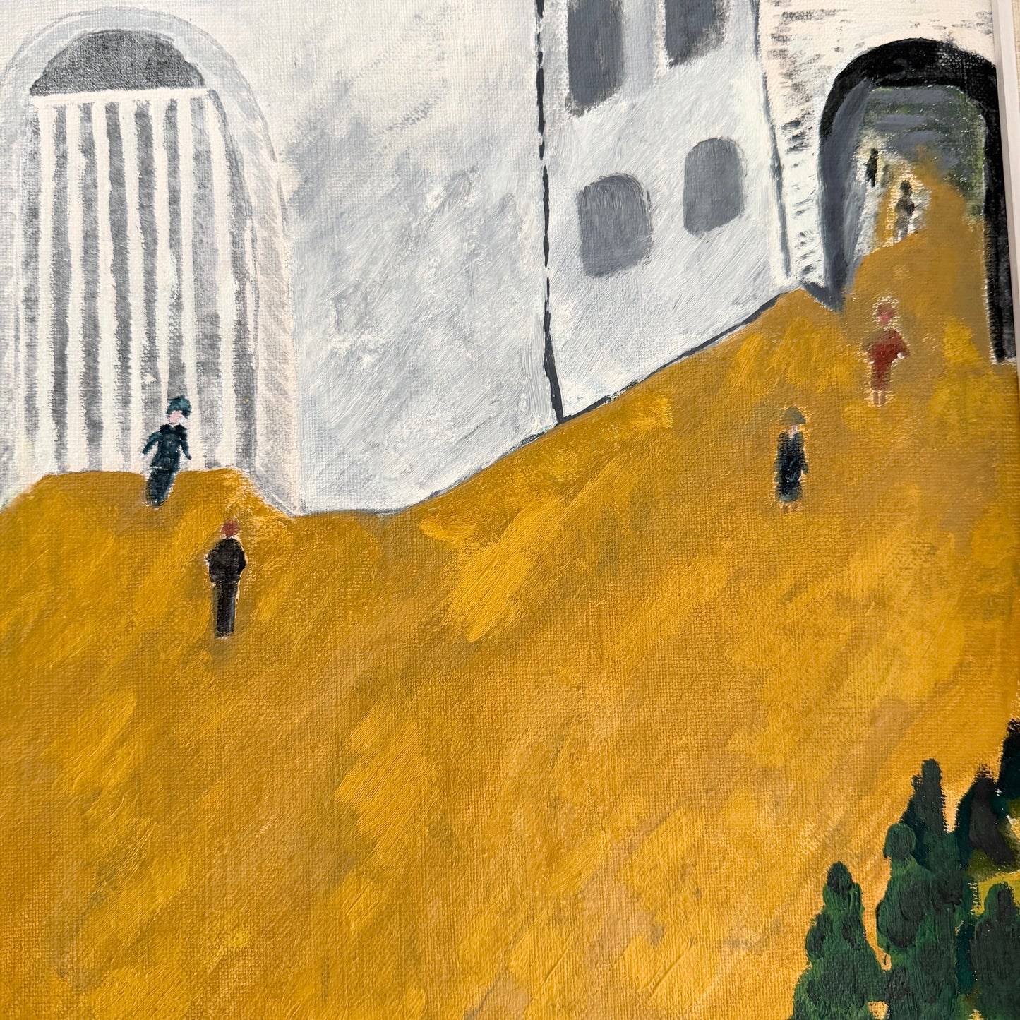 The Little Town on the Hill. Vintage Oil Painting, by Ivarsson.