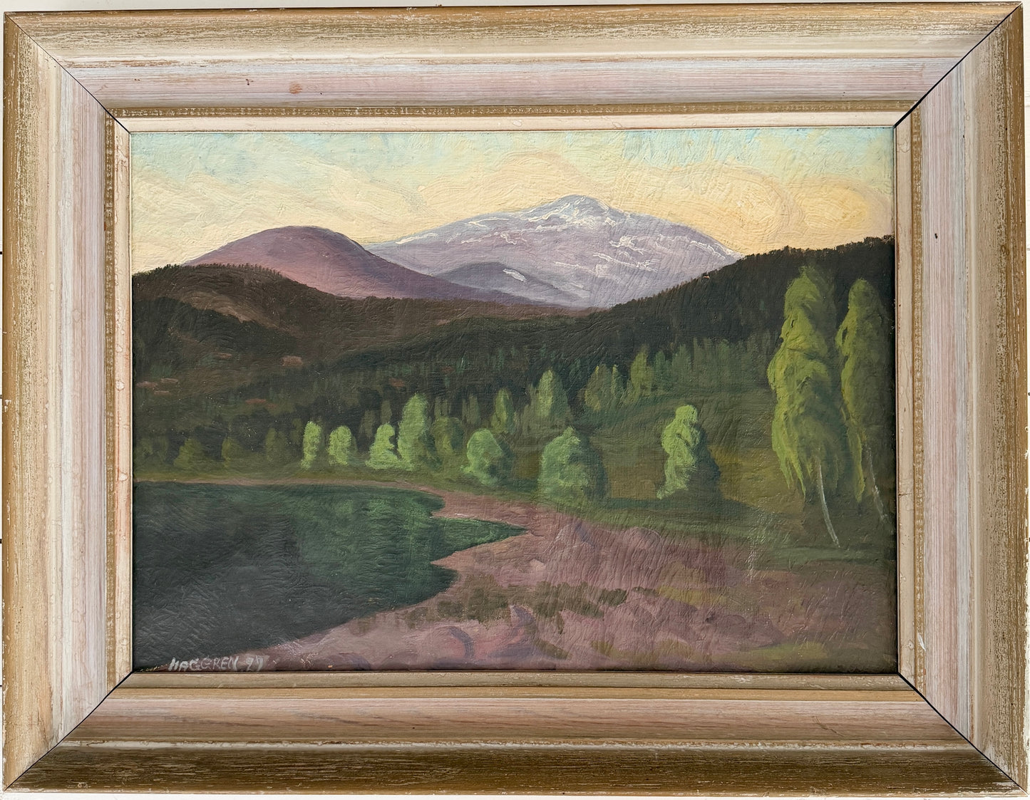 Nordic Serenity 1929. Vintage Swedish Oil Painting by Haggren.