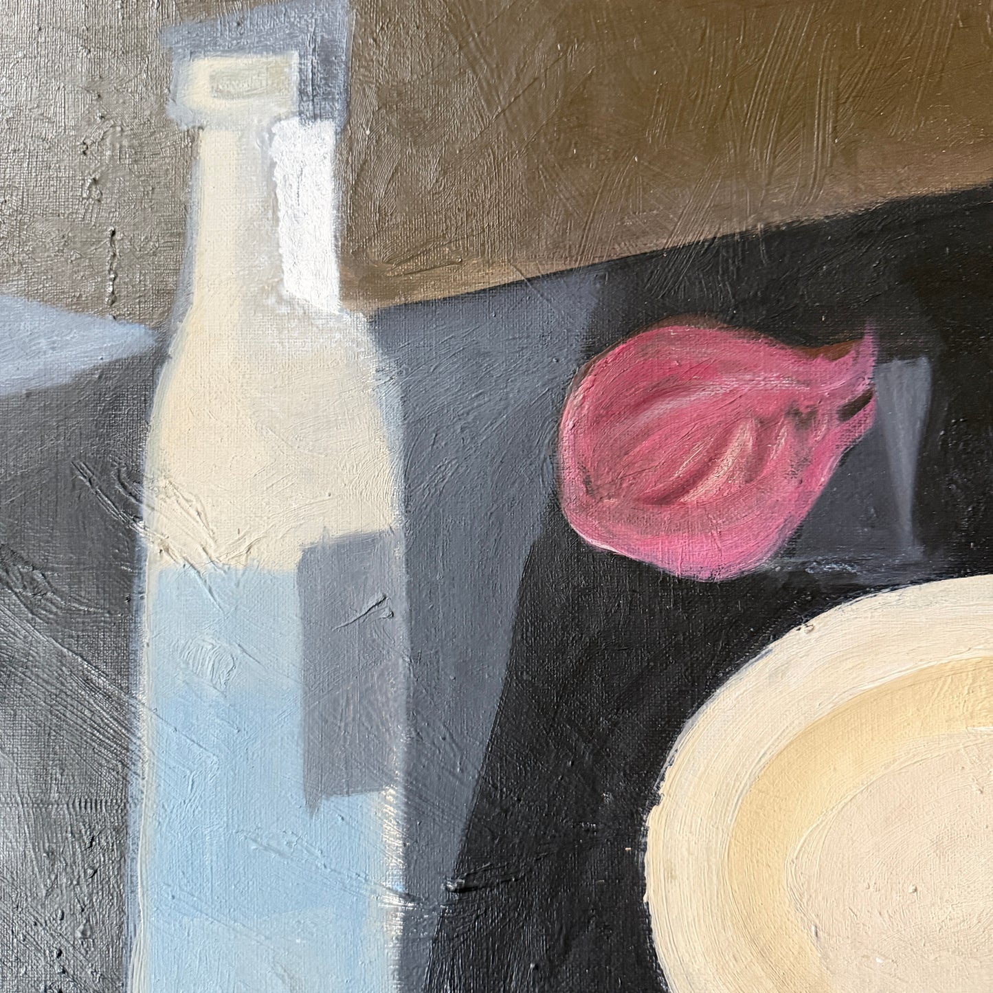 Geometric Composition. Large Vintage Swedish Oil Painting.