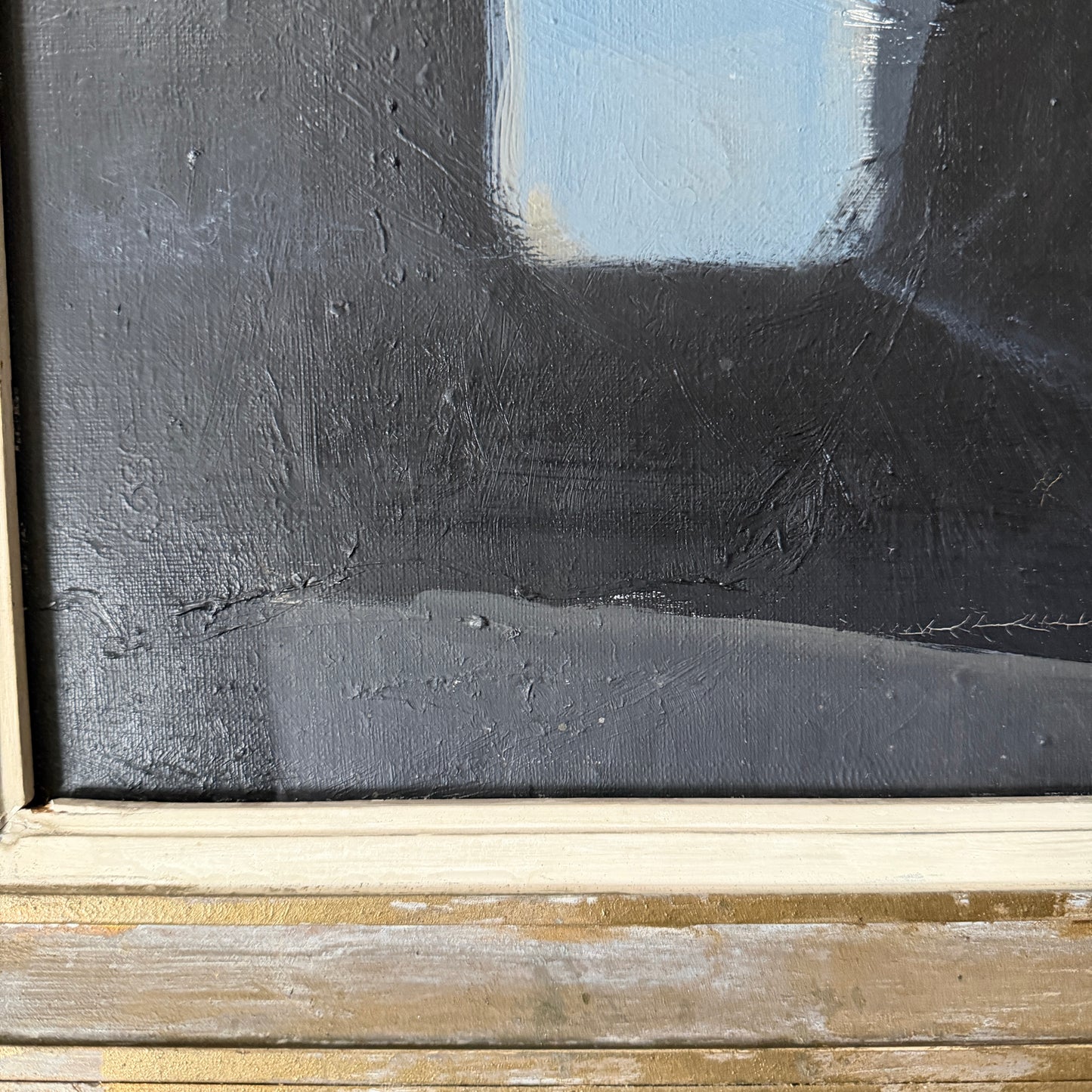 Geometric Composition. Large Vintage Swedish Oil Painting.