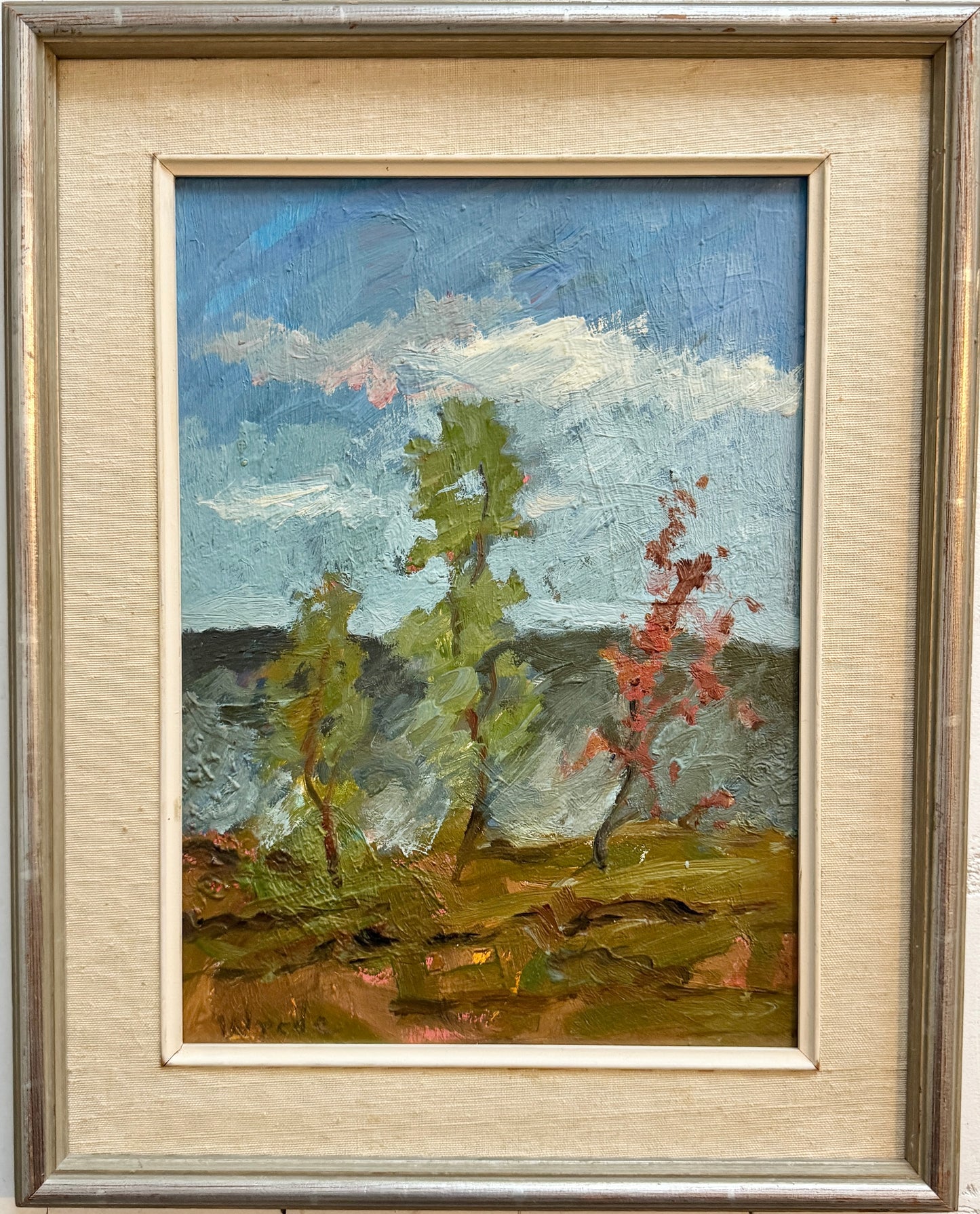 The Land Remembers. Vintage Mid-Century Swedish Oil Painting by Ernst Wrede.