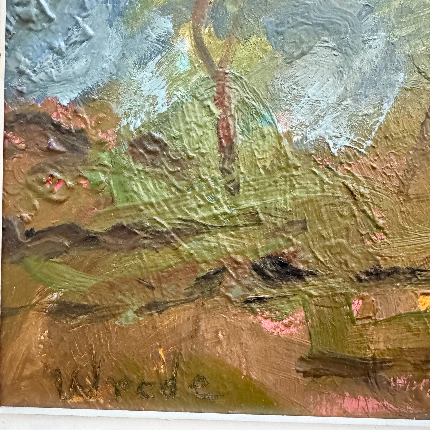 The Land Remembers. Vintage Mid-Century Swedish Oil Painting by Ernst Wrede.