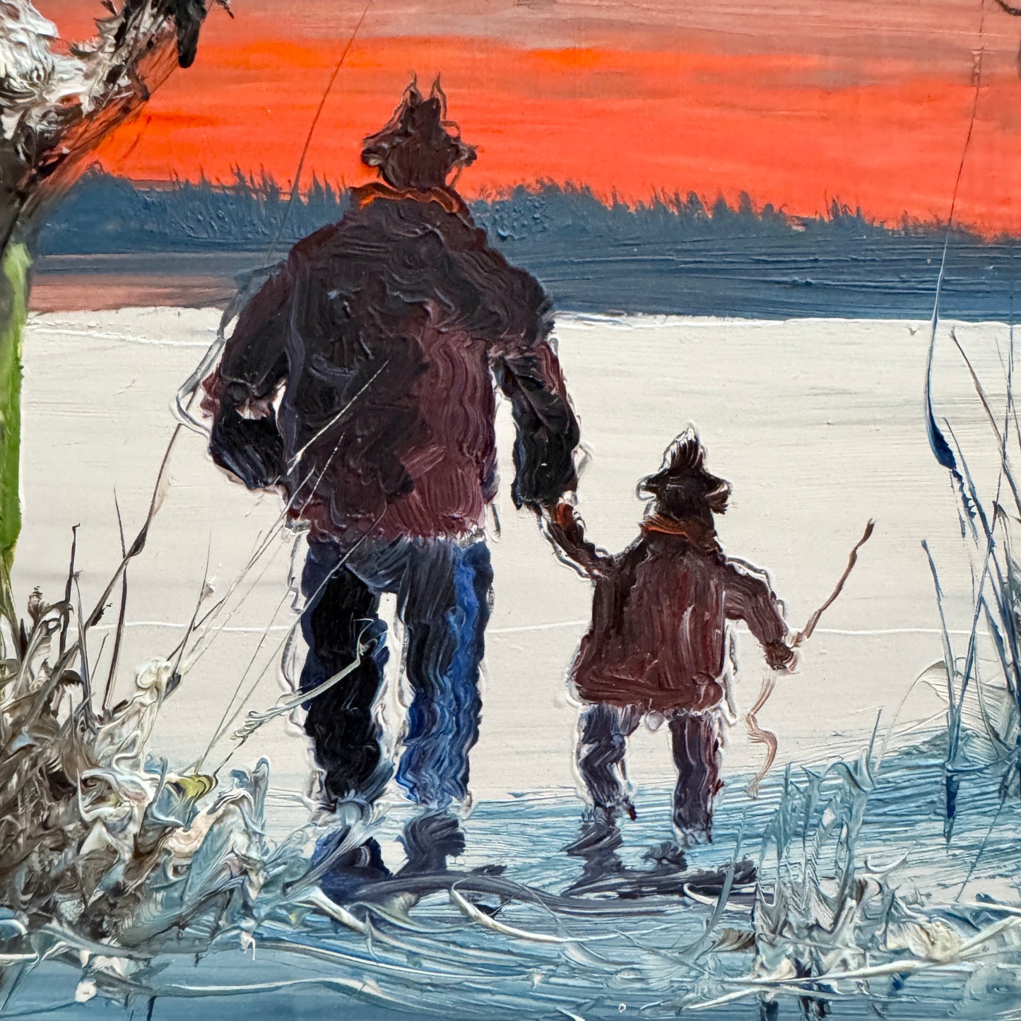 A Hand to Follow. Vintage Danish Oil Painting by Harry Bonde Petersen.