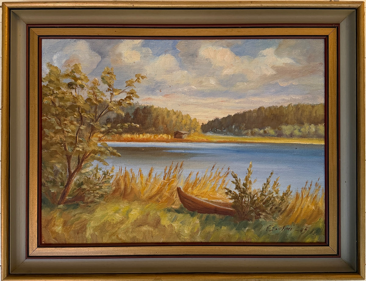 Summer Peace, 1945. Vintage Swedish Oil Painting