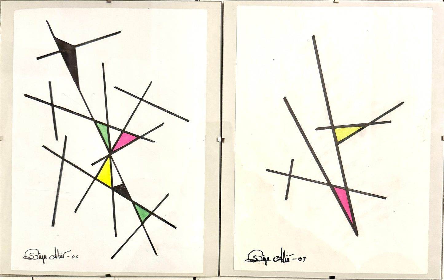Birger Alsiö, Sweden. Two Mixed Media Drawings.