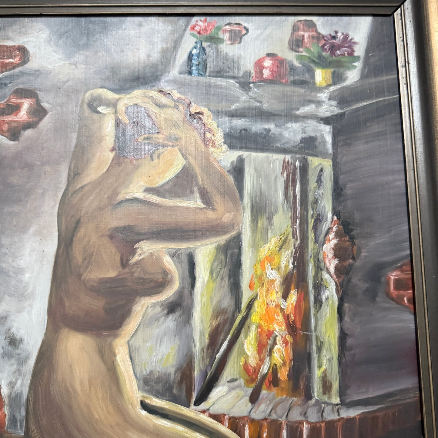 After the Cold 1947. Vintage Swedish Oil Painting.