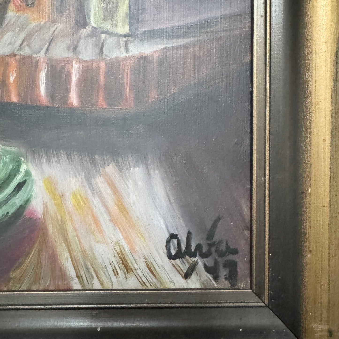 After the Cold 1947. Vintage Swedish Oil Painting.