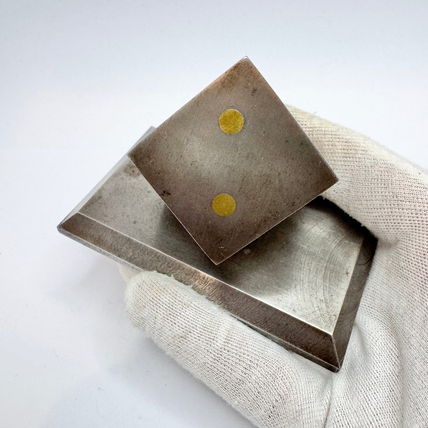 Vintage Chunky Steel Dice Paperweight