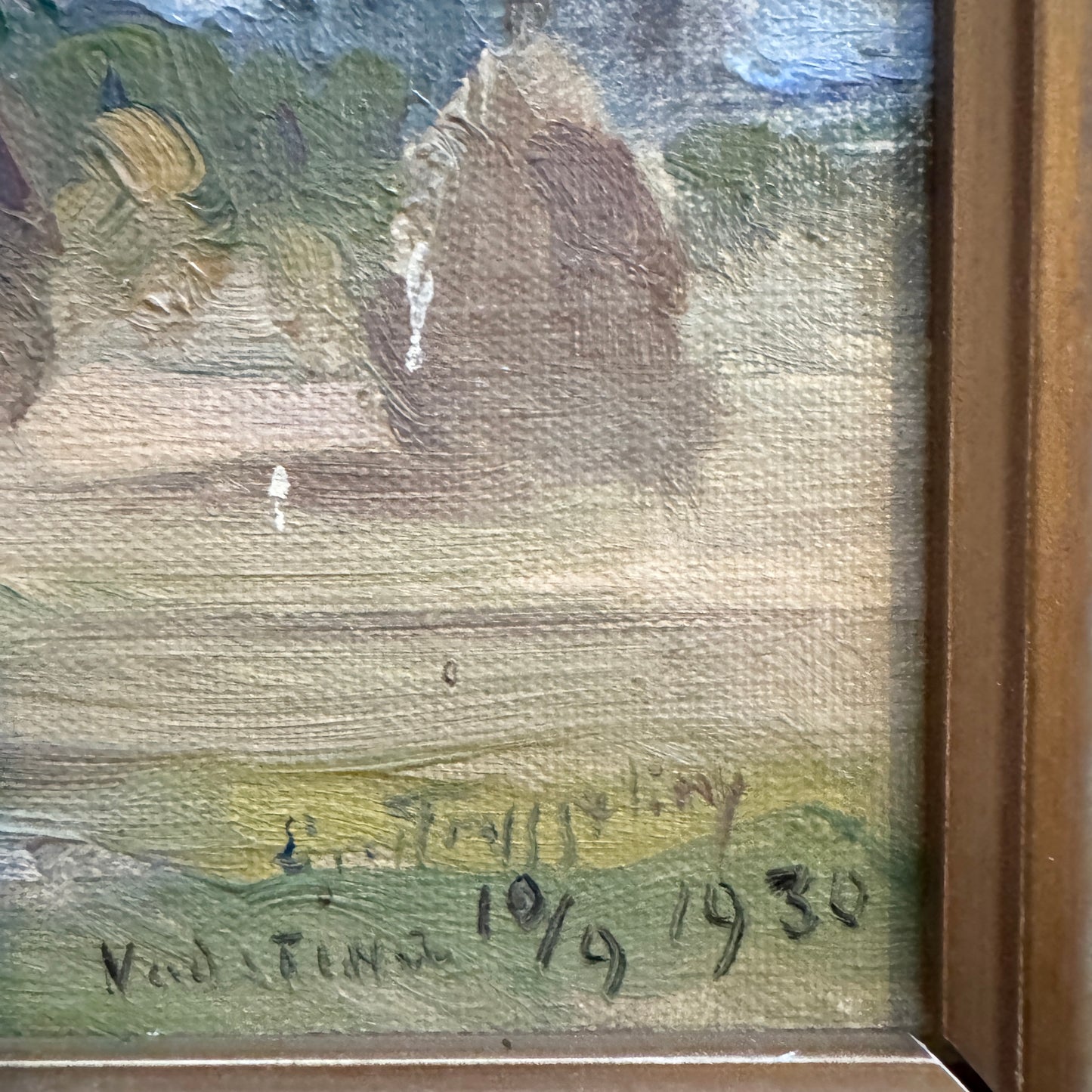 When the Fields Fall Silent 1930. Vintage Swedish Oil Painting by Erik Tryggelin