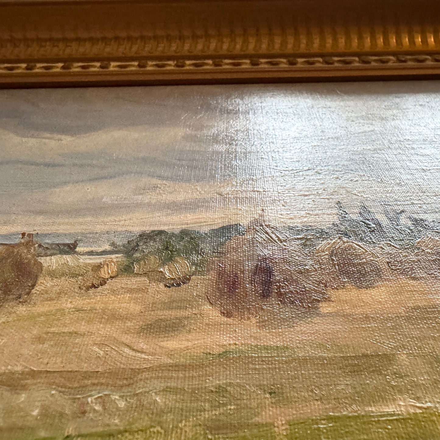 When the Fields Fall Silent 1930. Vintage Swedish Oil Painting by Erik Tryggelin